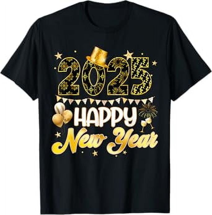 Happy New Year Party 2025 Ballon Family Matching Men Women TShirt