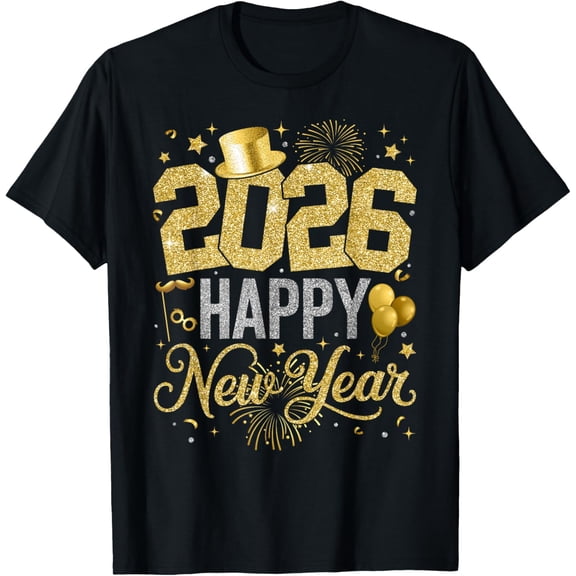 Happy New Year Party 2026 Ballon Family Matching Men Women T-Shirt Shirts