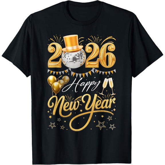 Happy New Year Party 2026 Funny Balloon Family Matching Mens T-Shirt