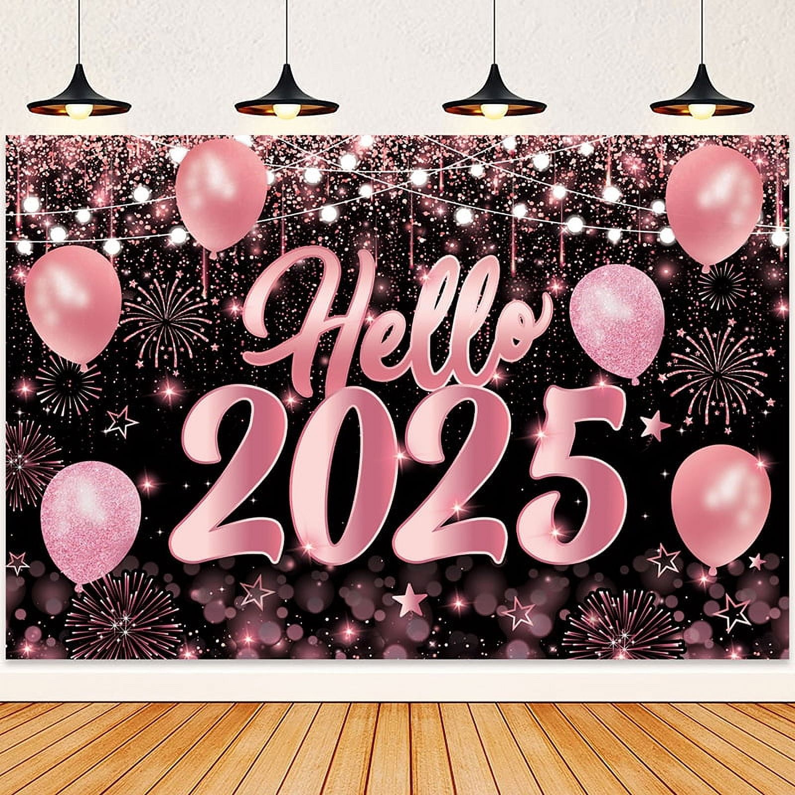 Happy New Year Party Banner Decorations Large 2025 New Years Eve Banner