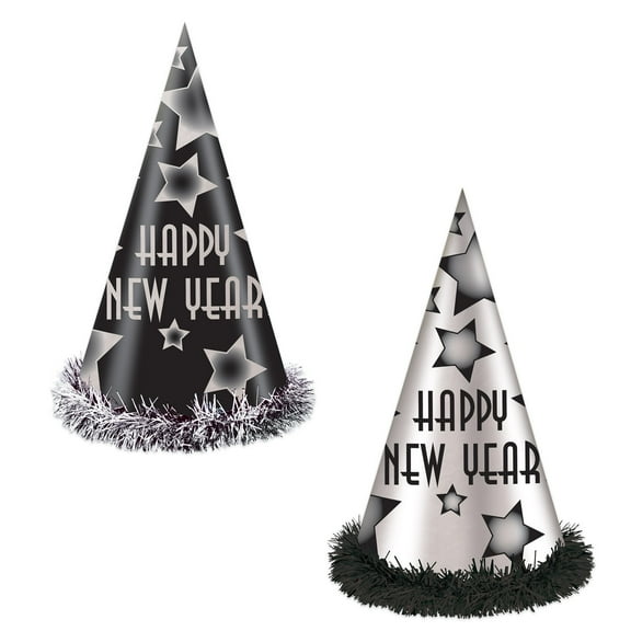 Happy New Year Party Hats, One Size Fits Most, Pack of 25