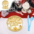 thumbnail image 1 of Happy New Year Party Supplies Disposable Gold Themed Paper Plates Cups Napkins for Holiday Celebration Dinner Table Decorations(16 pcs Plates), 1 of 6