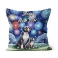 thumbnail image 1 of Happy New Year Pitbull Family Cheer Winter Midnight Firework Pillow Cushion Double Sided Terrier Dog Lover Throw Pillow - 02025, 1 of 4