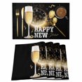 thumbnail image 1 of Happy New Year Placemats Set of 6, Gold Black Champagne Ribbons Clock Celebrate Non-Slip Place Mats Washable Table Mats for Kitchen Dining Table Decorations Indoor/Outdoor, 1 of 9