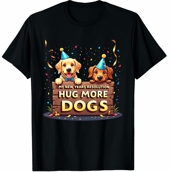 Happy New Year Resolution 2026 With Golden Retriever Graphic Tee T-Shirt for Men Women