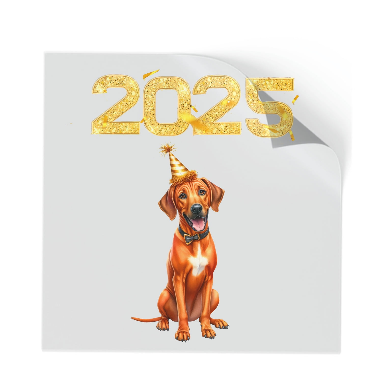 Happy New Year Rhodesian Ridgeback Welcome 2025 Balloon Firework Party ...