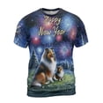 thumbnail image 1 of Happy New Year Shetland Sheepdog Family Cheer Winter Midnight Firework All Over Print 3D Shirt Unisex Merch Sheltie Dog Lover Gifts - 02025, 1 of 6