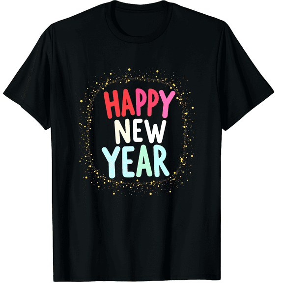 Happy New Year Shirt for Men Christmas Shirts Holiday Party Family Tshirt 2026 New Years Day Eve Gift Tops Graphic Tee T-Shirt for Men Women