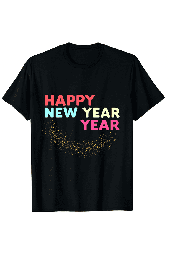 Happy New Year Shirt for Men Christmas Shirts Holiday Party Family Tshirt 2026 New Years Day Eve Gift Tops Graphic Tee T-Shirt for Men Women