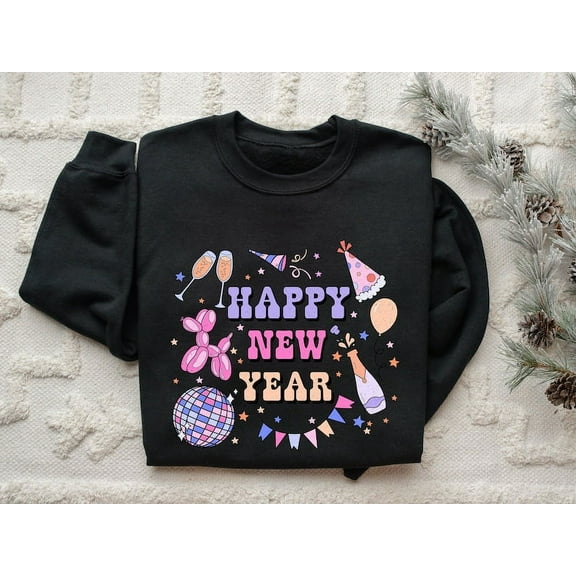 Happy New Year Sweatshirt, Happy New Year 2024, Girls New Year Trip Sweatshirt, 2024 Holiday Sweatshirt, New Year Party Sweatshirt