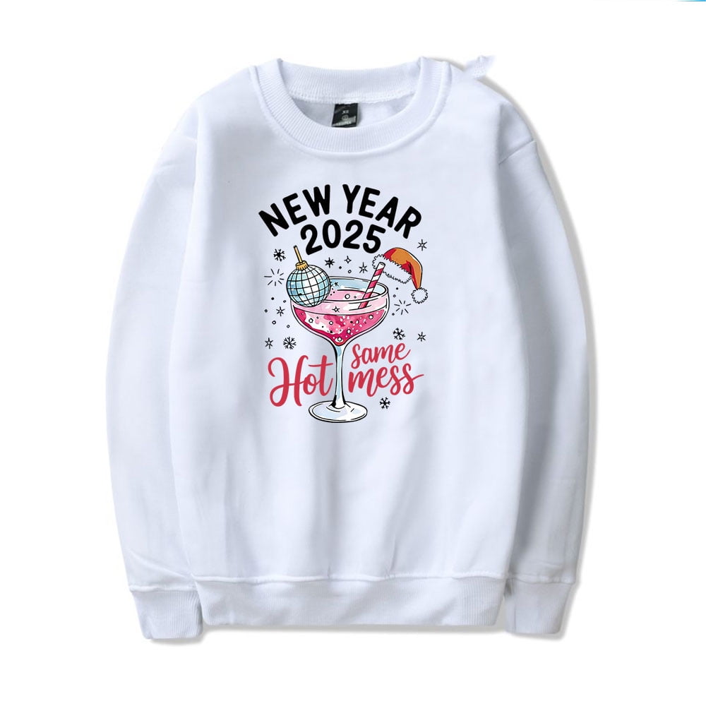 Happy New Year Sweatshirts for Women 2025 New Year Shirts Merry
