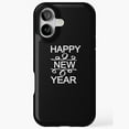 thumbnail image 1 of Happy New Year Swirls Cute Gift Phone Case 17 16 15 14 13 12 11 Pro Max, 1 of 2
