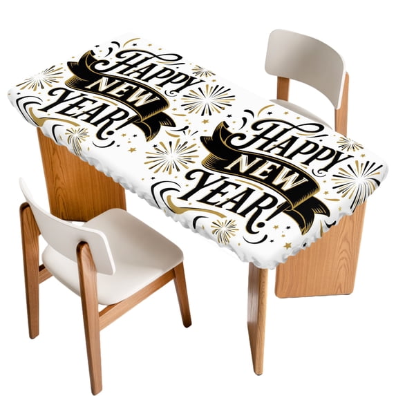 Happy New Year Table Cloths for 4 Foot Rectangle Tables, Modern ...