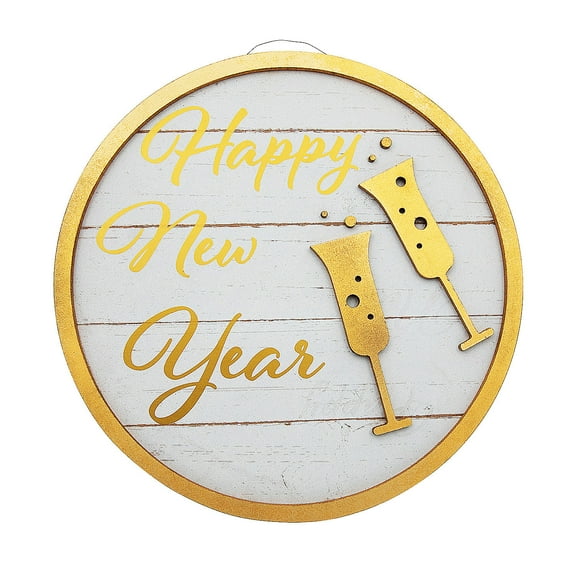 Happy New Year Wood Sign Craft Kit, Craft Kits, New Year's, 1 Pieces