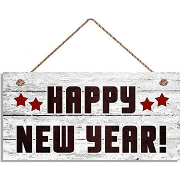 Happy New Year Wood Sign, Rustic Holiday Sign, Housewarming Gift, New Year Party Decor, New Years 5x10 Inch