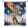 thumbnail image 1 of Happy New Year with Yorkshire Terrier Fireworks Holiday Xmas Winter 2025 Shower Curtain Yorkie Dog Lover Gifts Waterproof Bathroom Bathtub Curtain - 00025, 1 of 5