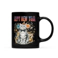 thumbnail image 1 of Happy New Year with American Shorthair Fireworks Holiday Xmas Winter 2025 Mug Cat Lover Kitten Owner Gifts Coffee Tea Cup - 00025, 1 of 4