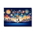thumbnail image 1 of Happy New Year with Beagle Fireworks Holiday Xmas Winter 2025 Horizontal Matte Canvas Poster Beagles Dog Lover Gifts Idea Wall Art Home Decor - 00025, 1 of 5