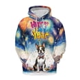 thumbnail image 1 of Happy New Year with Boston Terrier Fireworks Holiday Xmas Winter 2025 All Over Print 3D Hoodie Unisex Merch Hoodies Gentleman Dog Lover Gifts - 00025, 1 of 6