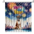 thumbnail image 1 of Happy New Year with Boxer Fireworks Holiday Xmas Winter 2025 Shower Curtain Boxers Dog Lover Gifts Idea Waterproof Bathroom Bathtub Curtain - 00025, 1 of 5