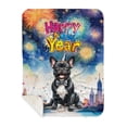 thumbnail image 1 of Happy New Year with French Bulldog Fireworks Holiday Xmas Winter 2025 Cozy Sherpa Blanket Dog Lover Gifts Warm Soft Throw Blanket - 00025, 1 of 5