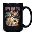 thumbnail image 1 of Happy New Year with German Shepherd Fireworks Holiday Xmas Winter 2025 Mug Alsatian Dog Lover Gifts Coffee Tea Cup - 00025, 1 of 4