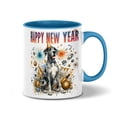 thumbnail image 1 of Happy New Year with Great Dane Fireworks Holiday Xmas Winter 2025 11oz Accent Two-tone Mug Danes Dog Lover Gifts Coffee Tea Cup - 00025, 1 of 5