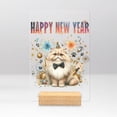 thumbnail image 1 of Happy New Year with Persian Fireworks Holiday Xmas Winter 2025 Acrylic Plaque Sign Ashwood Base Cat Lover Kitten Owner Gifts Home Desk Decor - 00025, 1 of 5