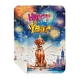 thumbnail image 1 of Happy New Year with Vizsla Fireworks Holiday Xmas Winter 2025 Cozy Sherpa Blanket Vizslas Dog Lover Gifts Idea Warm Soft Throw Blanket - 00025, 1 of 5