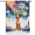 thumbnail image 1 of Happy New Year with Vizsla Fireworks Holiday Xmas Winter 2025 House Flag 28x40in Double Sided Vizslas Dog Lover Gifts Idea Outdoor Decor - 00025, 1 of 5