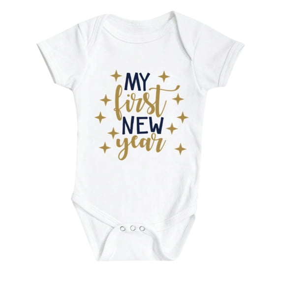 AOMPMSDX Boys Bodysuits Happy New Years Baby Romper My First New Years Outfits Girl Boy Bodysuit Orange 12 Months-18 Months