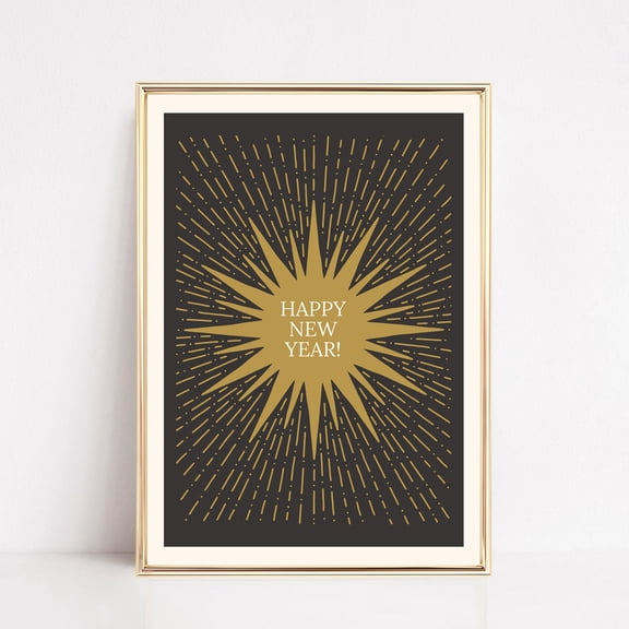 Happy New Years Print, Print New Years Eve Decor, 2026 New Years Print, New Year Wall Art Print, Print Wall Art UNFRAMED PAPER POSTER, Home Decor, Vintage Gift, Living Room Dercor