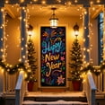 thumbnail image 1 of Happy Newyear Door Cover, Colorful Fireworks Blooming Door Decoration, Glitter Neon Backdrop, New Years Banner, New Year Eve Photography Background, City Night Flags, Welcome Banner, Front Door Decor, 1 of 9