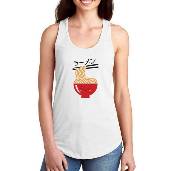 Happy Noodle Bowl Art Racerback Tank Women -Smartprints Designs, Female x-Small