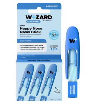 Wizard Wellness Happy Nose Nasal Inhaler Stick, Sinus Support, Glacial Mint Scent, 3 Count