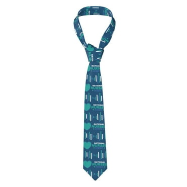Happy Nurse Appreciation Week 2024 Neckties Men's Neck Tie for Outdoor Wedding Party Meeting Outfit Gifts