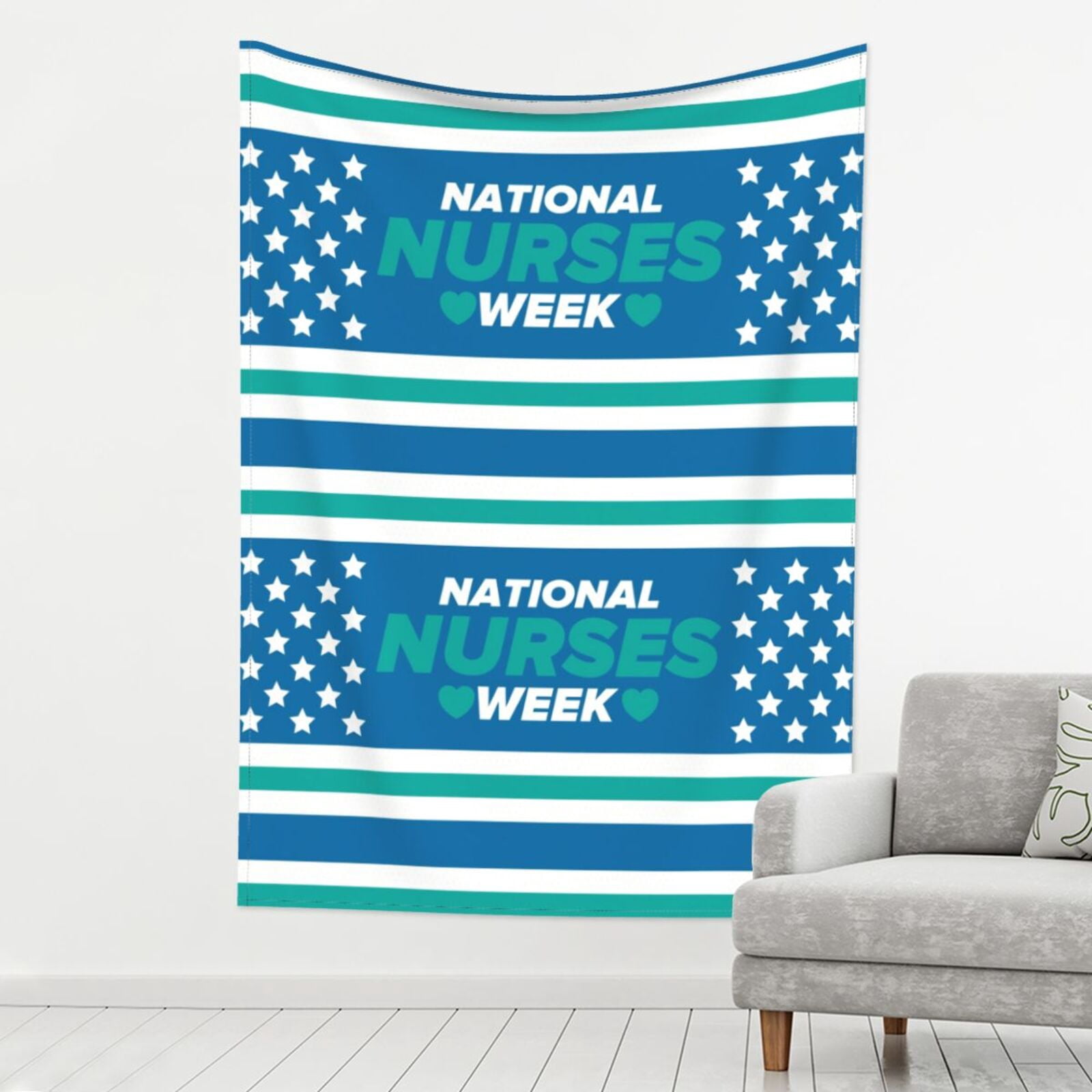 Happy Nurses Week Day Tapestry Banner Backdrop Flag Background ...