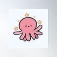 thumbnail image 1 of Happy Octopus Poster Wall Art, Modern Wall Decor For Living Room Bedroom, 17x17 UNFRAMED, 1 of 3