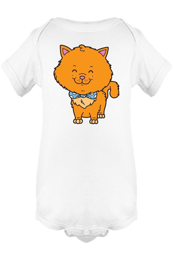 Happy Orange Cat Bodysuit Infant -Image by Shutterstock, Newborn