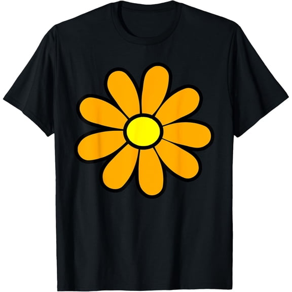 Happy Orange Daisy 60's 70s Retro Vintage Hippie T-Shirt