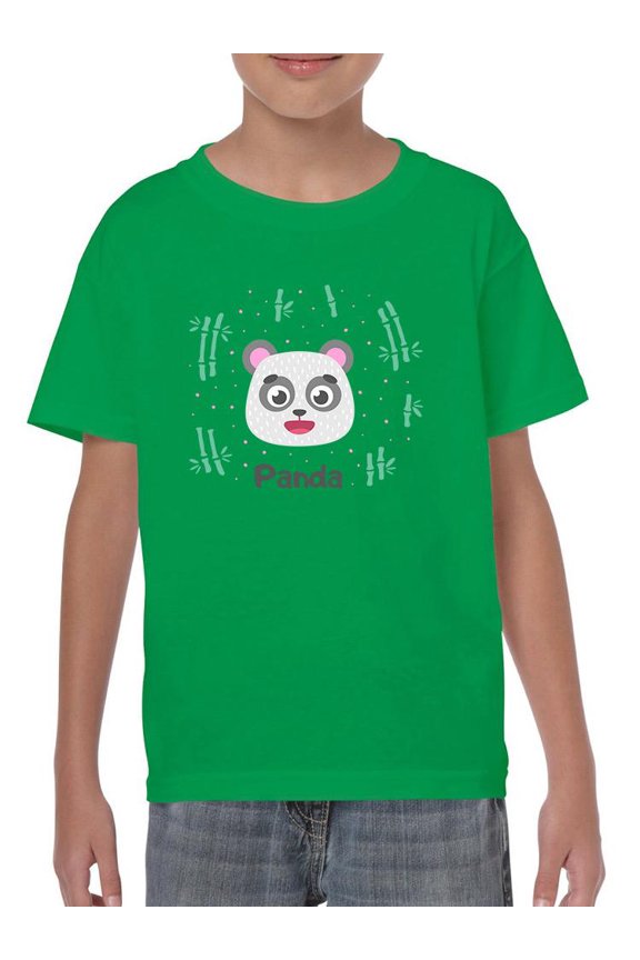 Happy Panda Face T-Shirt Juniors -Image by Shutterstock,  Small
