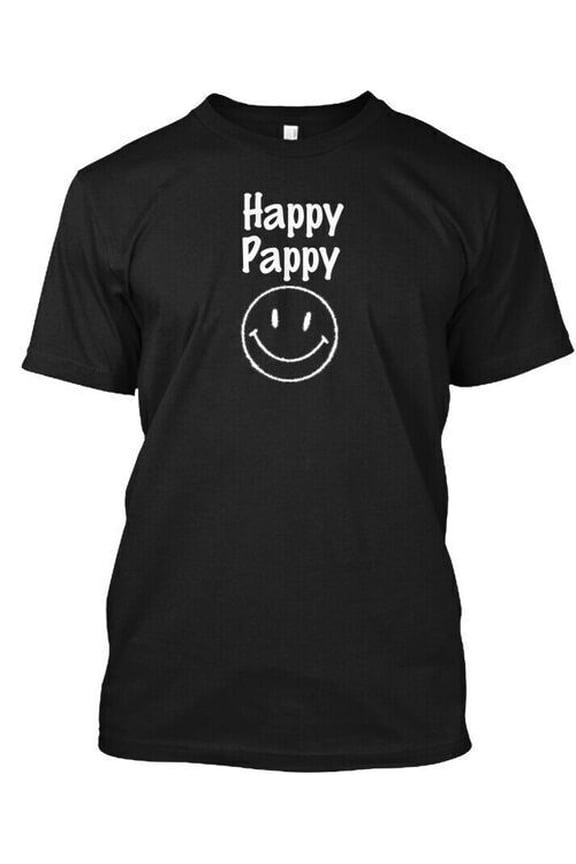 Happy Pappy T-Shirt Made in the USA Size S to 5XL,Soft Black Cotton T-shirt