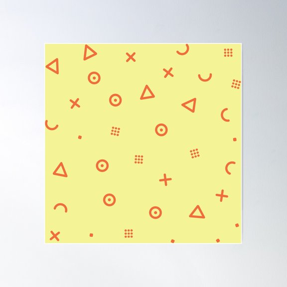 Happy Particles - Yellow Poster Wall Art, Modern Wall Decor For Living Room Bedroom, 30x30 UNFRAMED