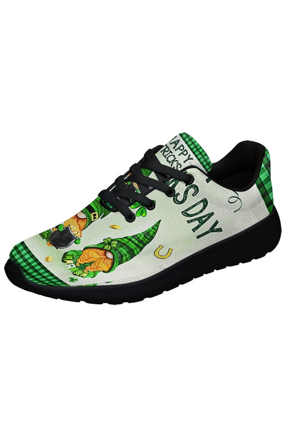 Happy Patrick's Day Gnomes Shoes Sneakers Black Size 8.5