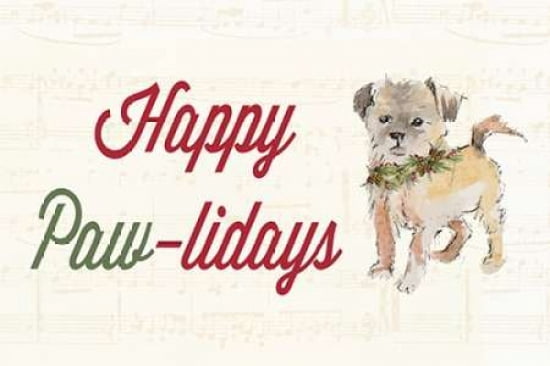 Happy Paw-lidays Canvas Art - Lanie Loreth  (24X36)