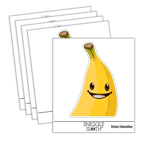 Happy Peeking Pocket Banana Car Window Bumper Water Bottle Phone Tablet Laptop Waterproof Vinyl Decal Sticker Set 5-Pack - Gloss Finish - 2.0"