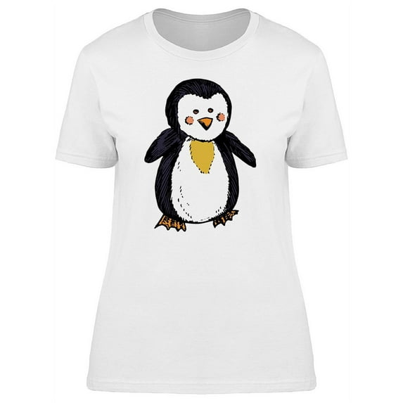 Happy Penguin Toy Ink Style T-Shirt Women -Image by Shutterstock, Female Large