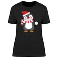 thumbnail image 1 of Happy Penguin With A Snowball T-Shirt Women -Image by Shutterstock, Female Small, 1 of 2