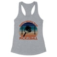 thumbnail image 1 of Happy People Play Pickleball Tank Top Fitted Racerback Women's 2X-Large Heather Grey, 1 of 5