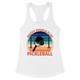 thumbnail image 1 of Happy People Play Pickleball Tank Top Fitted Racerback Women's Large White, 1 of 5